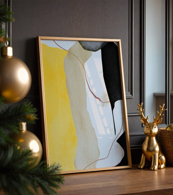 Abstract Composition with Geometric Shapes and Earth Tones