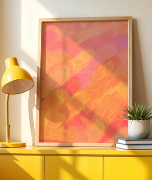 Arte de pinceladas abstractas en tonos cálidos