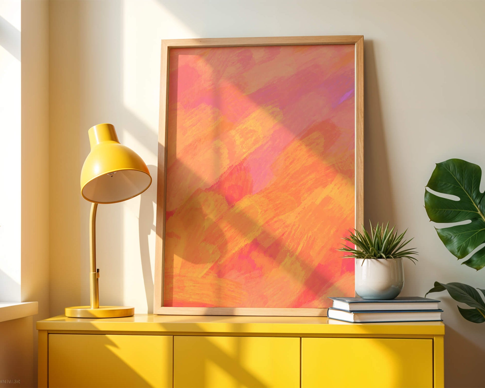 Abstract Warm Toned Brushstroke Art