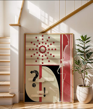 Design géométrique abstrait avec des éléments rétro et des symboles audacieux