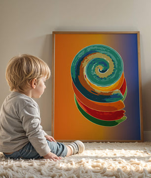 Bunte Spirale abstrakte Kunst mit lebendigem Farbverlauf Hintergrund