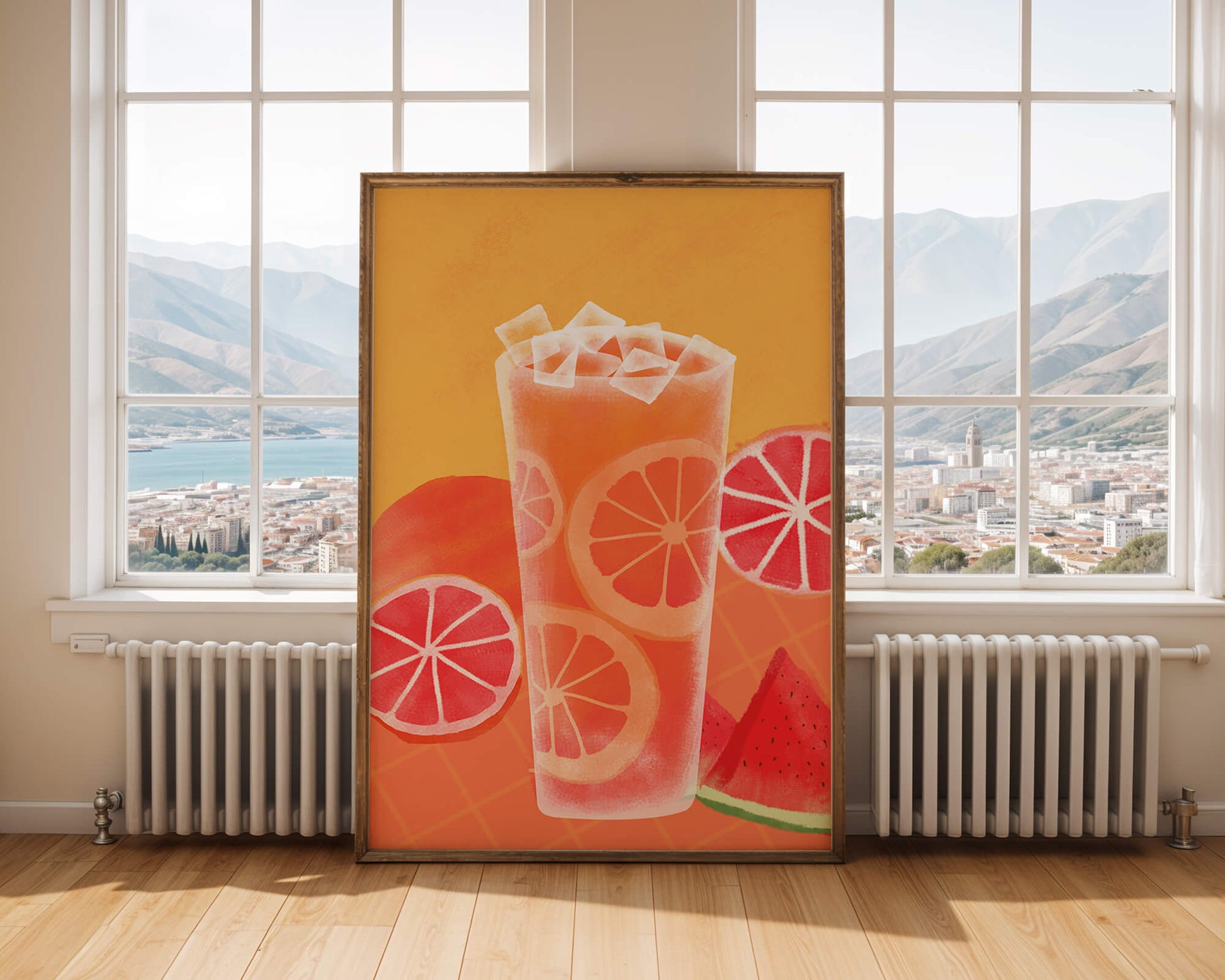Refrescante cóctel de frutas de verano con cítricos y sandía.