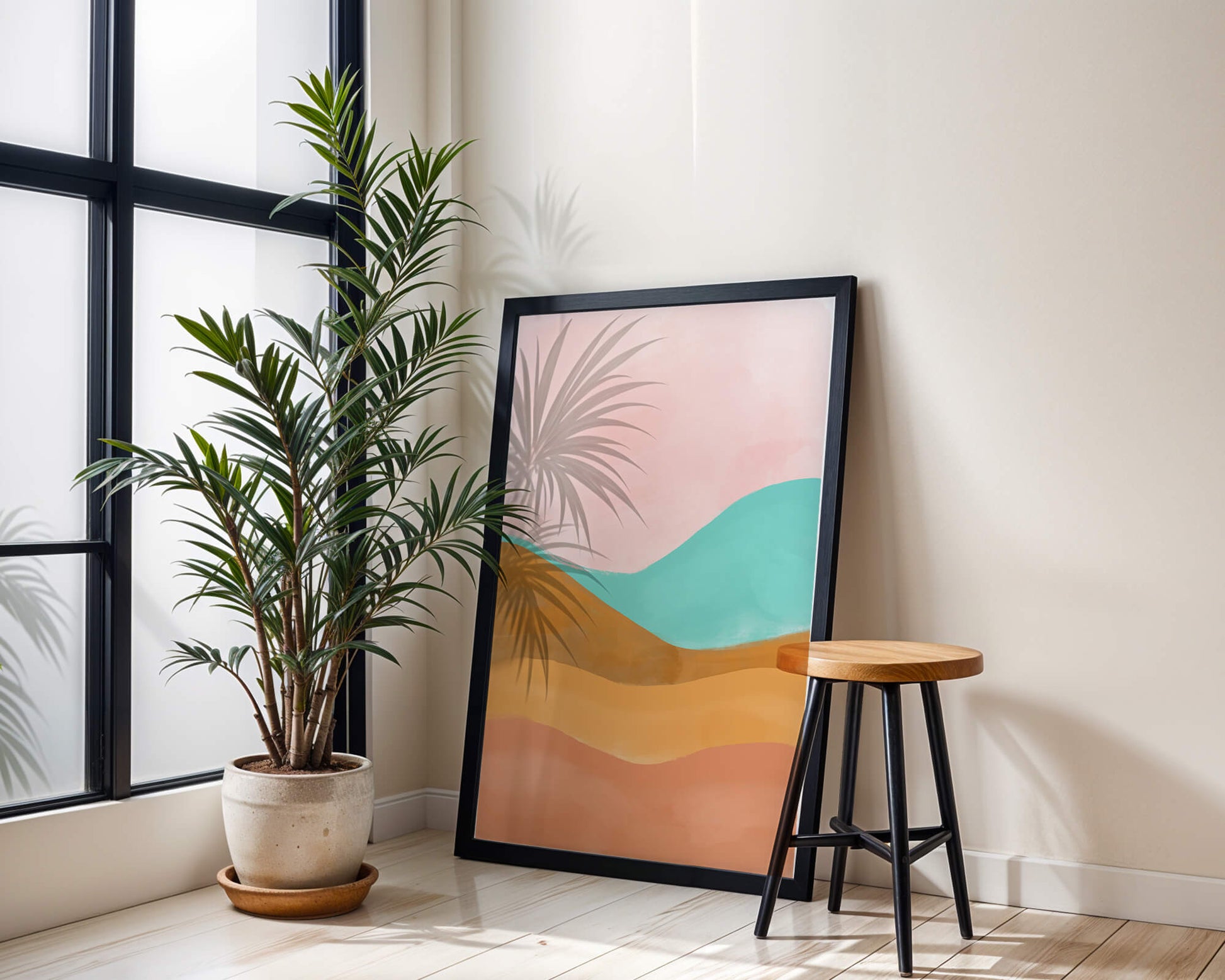 Abstract Landscape with Soft Colors and Flowing Hills