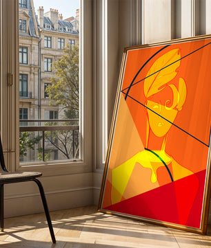 Abstract Portrait with Geometric Shapes and Bold Colors - Mi tienda