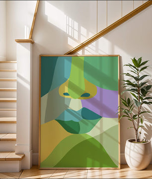 Formas geométricas abstractas y coloridas en diseño de arte moderno