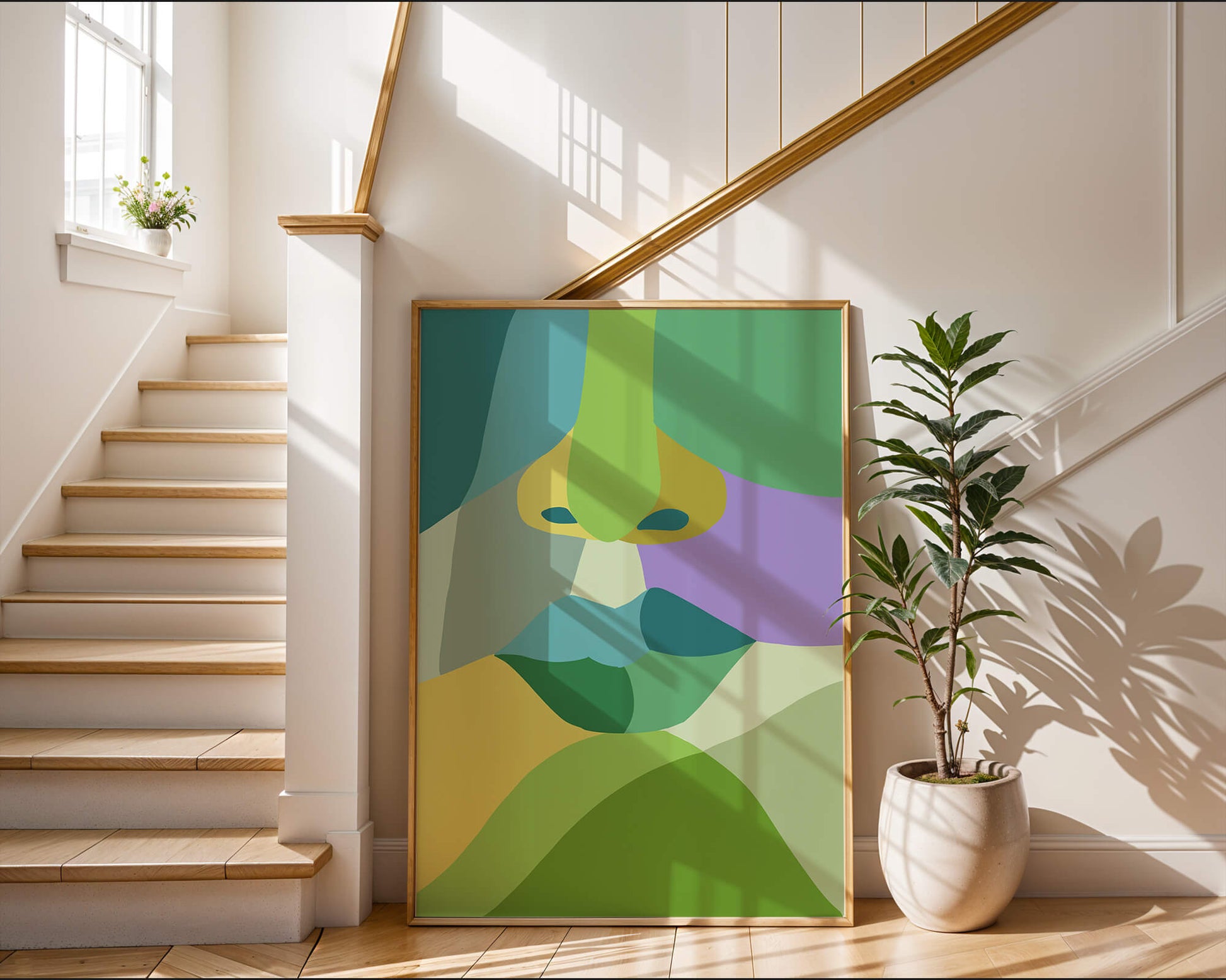 Formas geométricas abstractas y coloridas en diseño de arte moderno