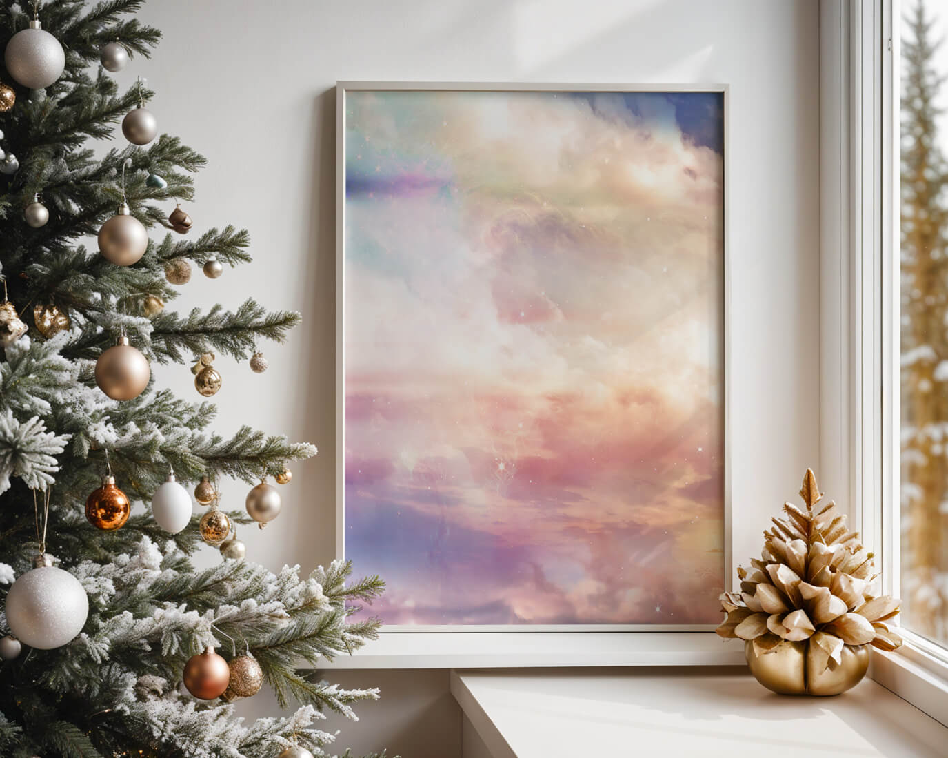 Dreamy Pastel Sky with Soft Clouds and Subtle Glow