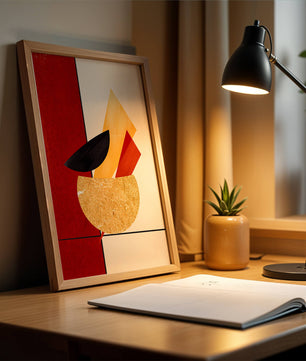 Abstract Geometric Composition with Bold Colors and Textures - Mi tienda