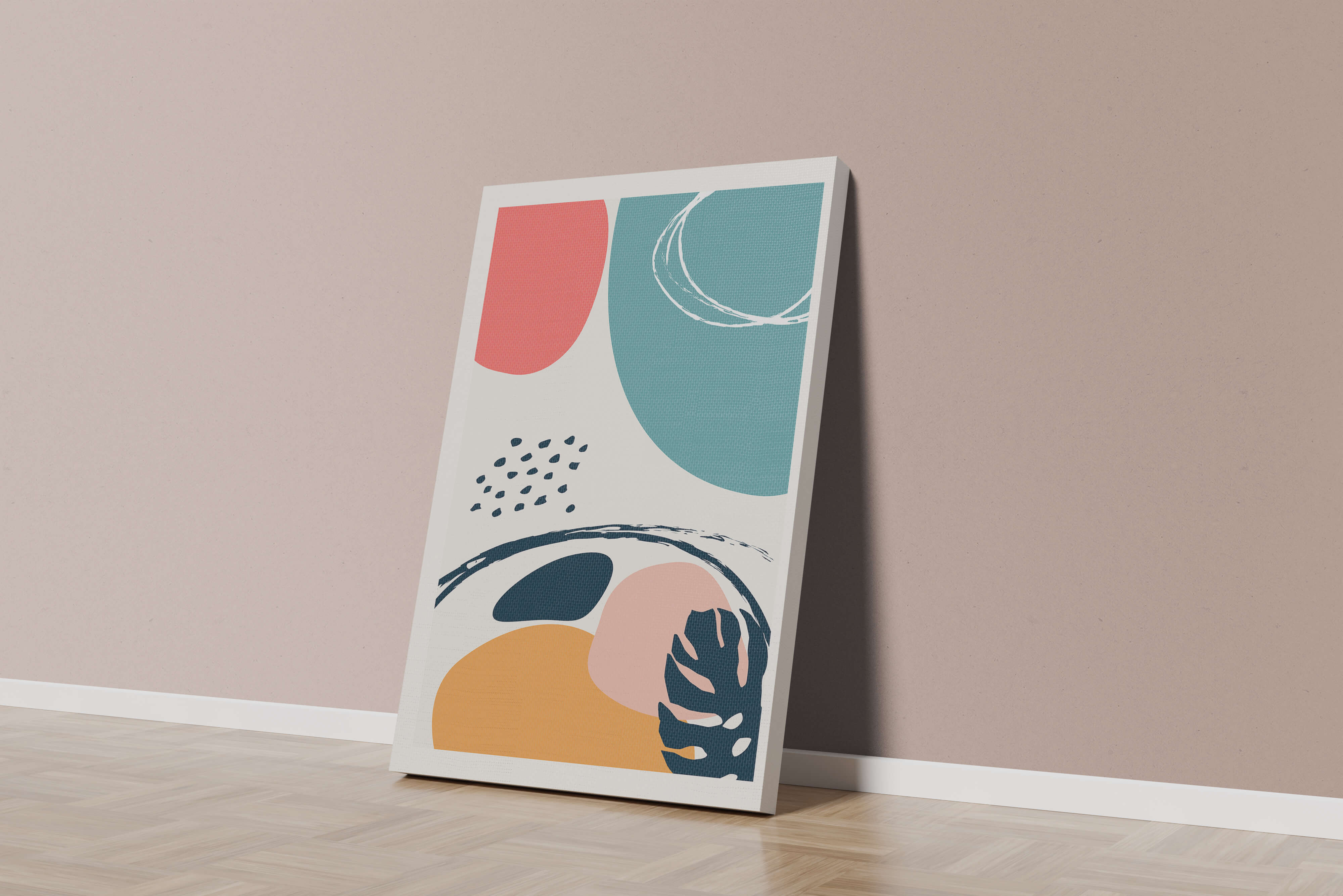 Abstract shapes and colors in modern art design
