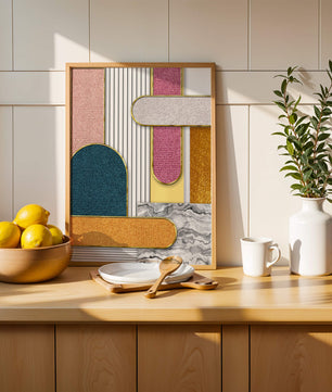Abstract Geometric Art with Gold Accents