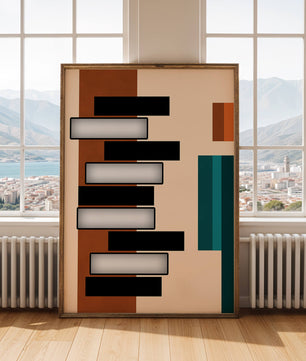 Abstract geometric design with modern color contrasts