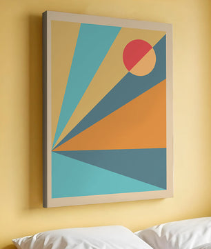 Geometric Abstract Art with Bold Colors and Circles