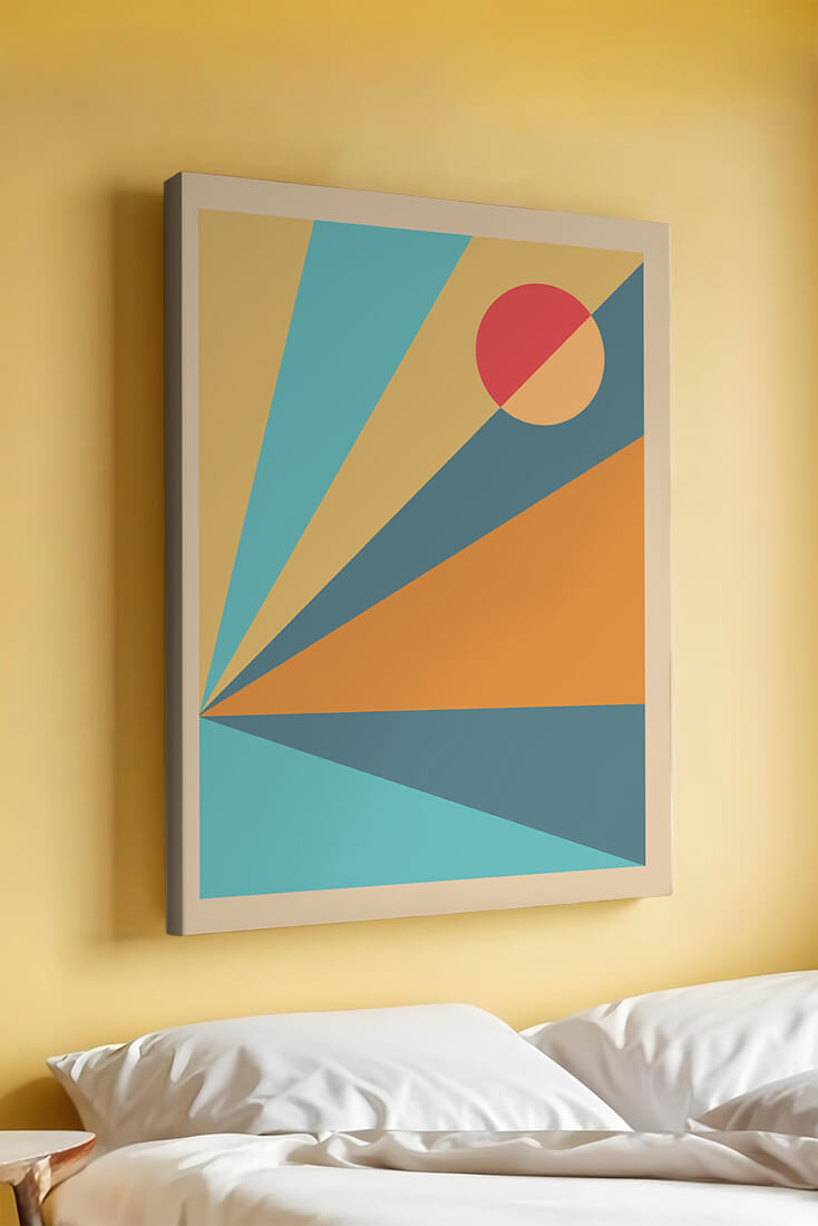 Geometric Abstract Art with Bold Colors and Circles