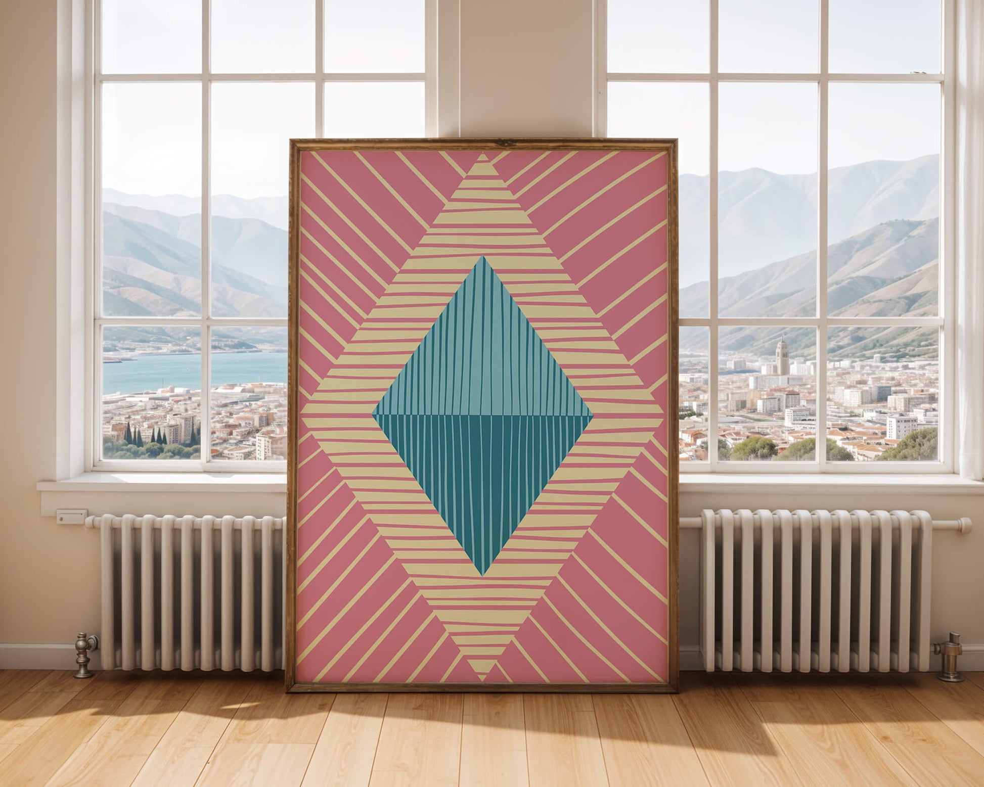 Composition géométrique abstraite avec des couleurs pastel
