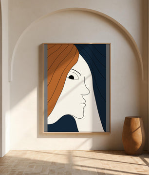 Abstract Portrait with Stylized Hair and Minimalist Design - Mi tienda