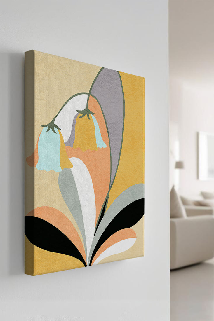 Abstract floral pattern with pastel colors and modern design