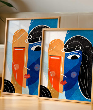 Abstract Expressionist Portrait with Bold Colors - Mi tienda