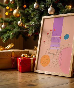 Abstract Line Art with Geometric Shapes and Hand Illustration