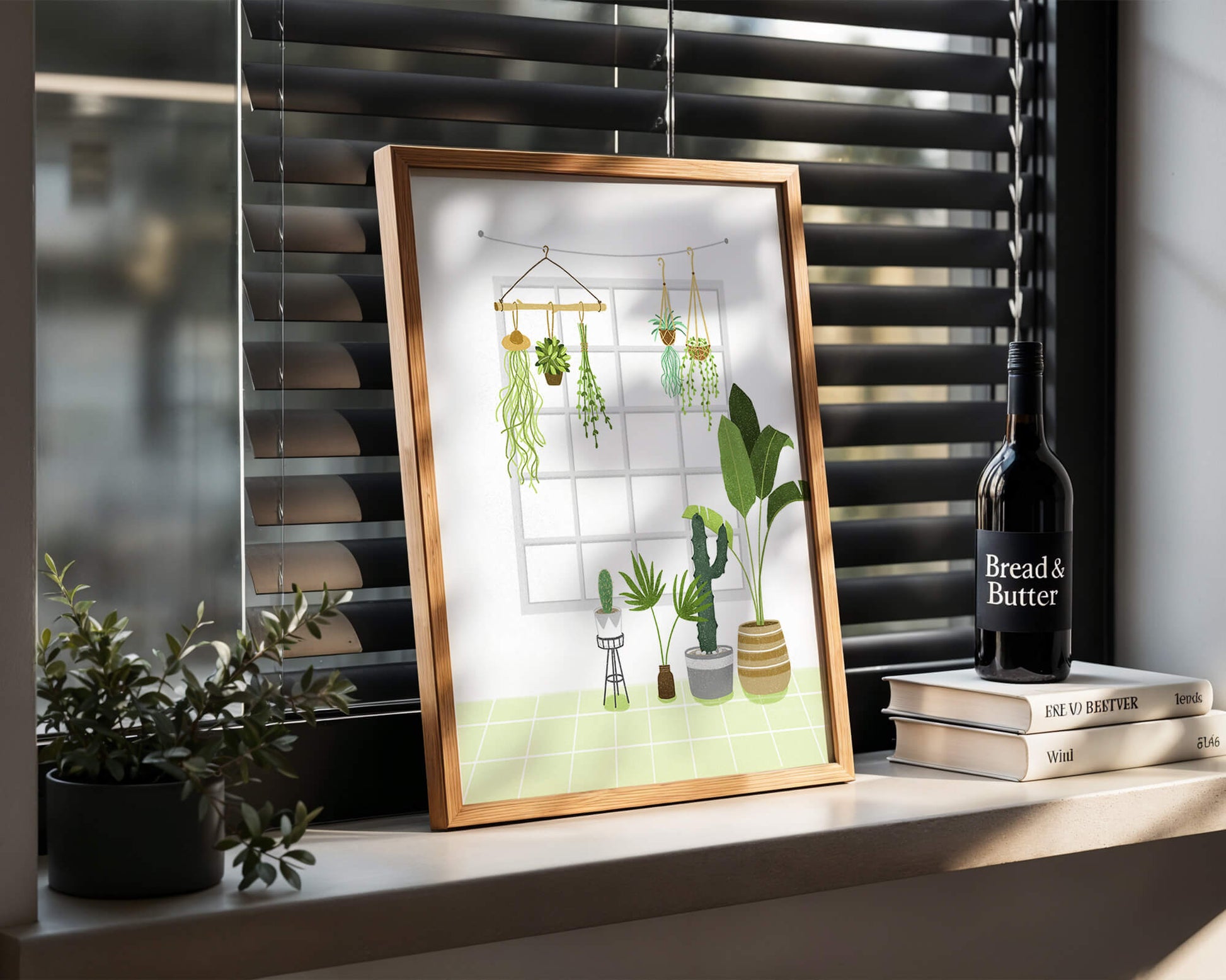 Decoración de interior con plantas colgantes y en macetas