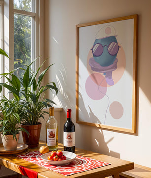 Colorful Balloon with Glasses in Modern Abstract Art - Mi tienda
