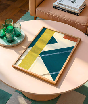 Abstract Geometric Composition with Bold Colors and Textures - Mi tienda