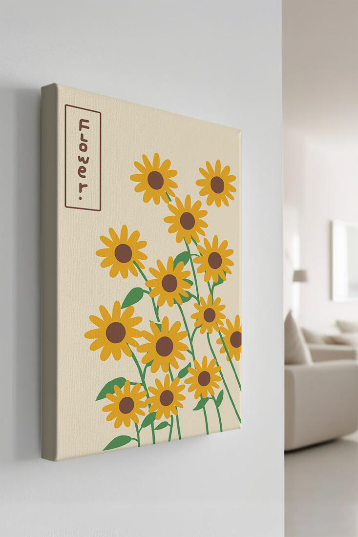 Sunflower illustration on a beige background