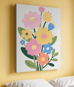 Ramo ilustrado de flores coloridas