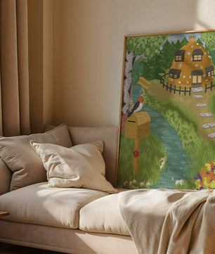 Paysage charmant avec une maison unique et un jardin luxuriant
