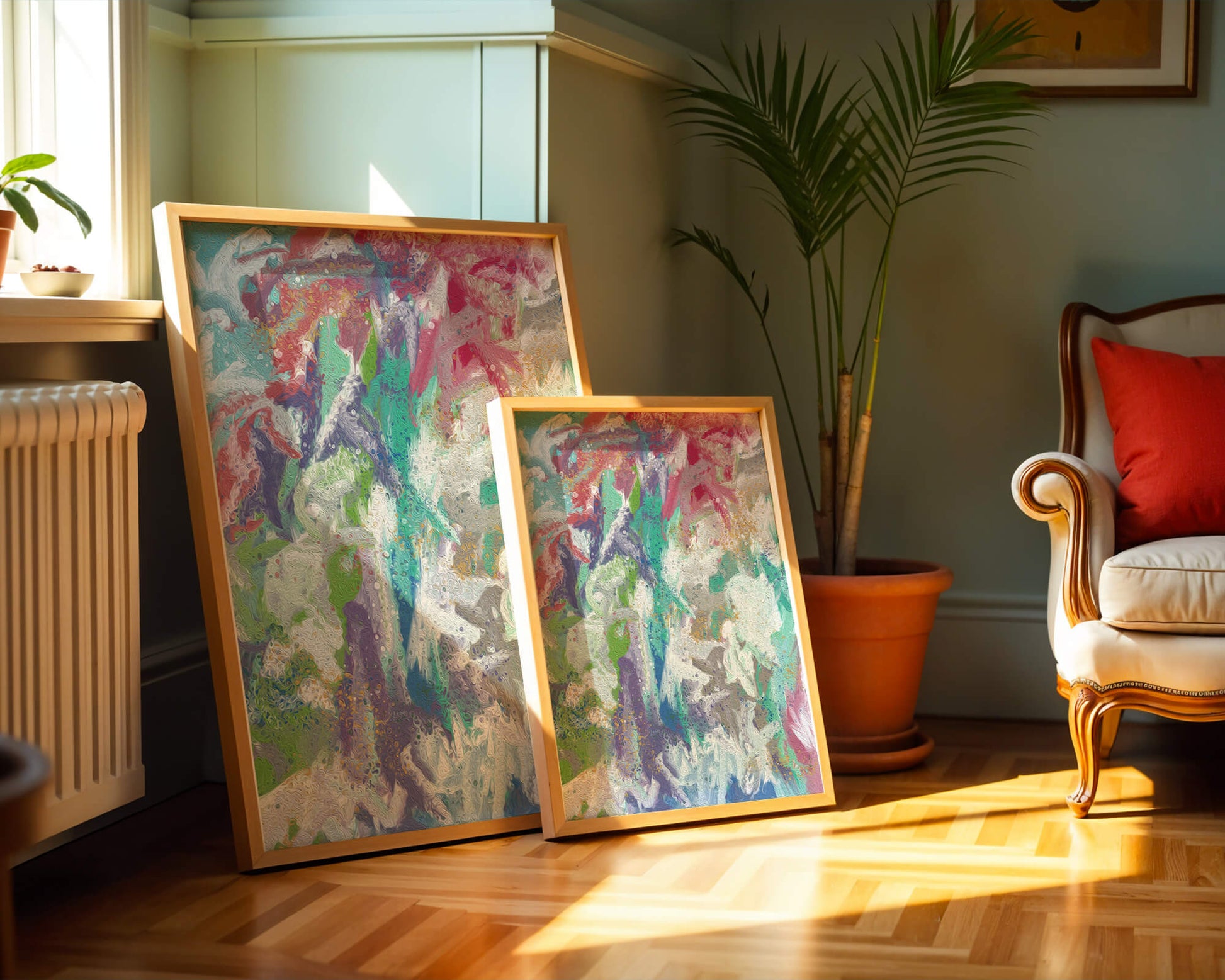 Abstract Colorful Flowing Waves with Textured Patterns