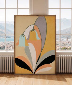 Abstract floral pattern with pastel colors and modern design