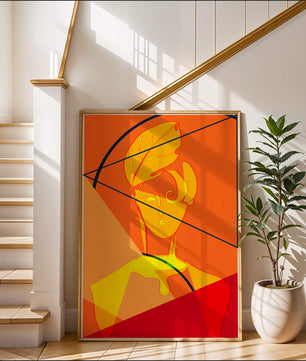 Abstract Portrait with Geometric Shapes and Bold Colors - Mi tienda