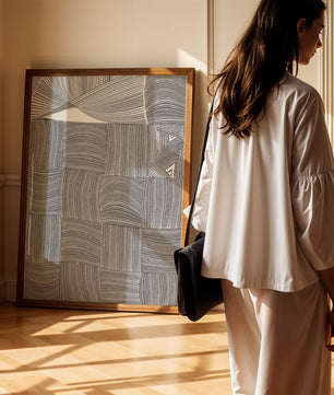 Art géométrique abstrait avec des motifs courbes
