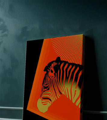 Abstract Zebra with Vibrant Colors and Golden Elements