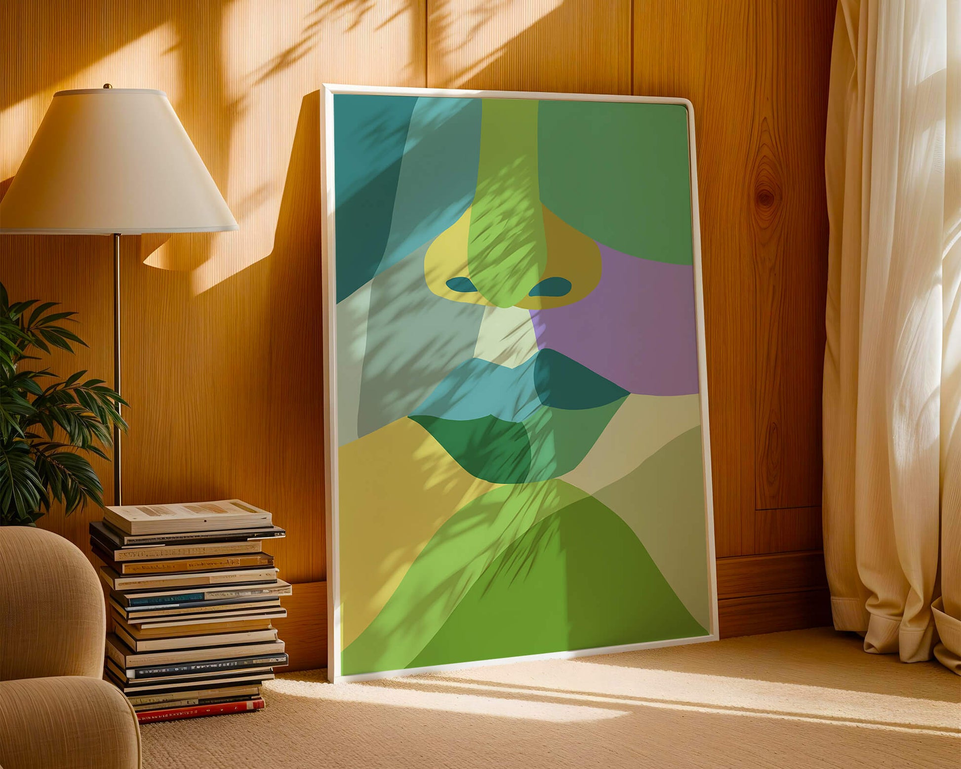 Formas geométricas abstractas y coloridas en diseño de arte moderno