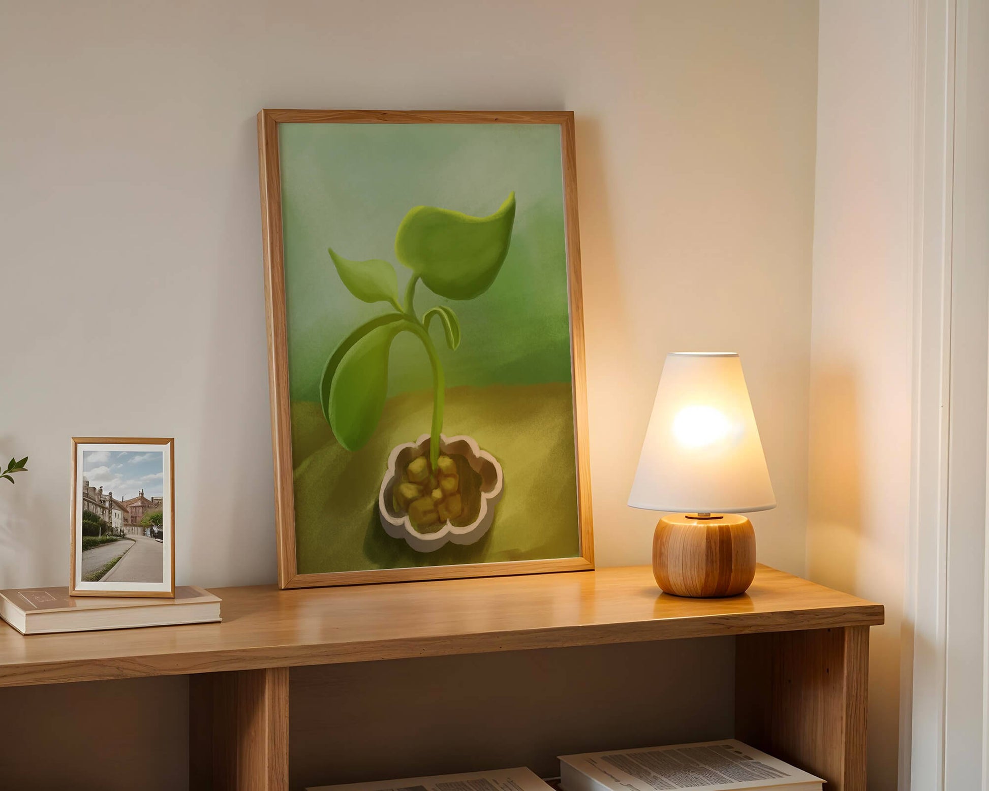 Young Green Plant Emerging from the Soil