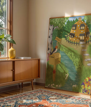 Paysage charmant avec une maison unique et un jardin luxuriant