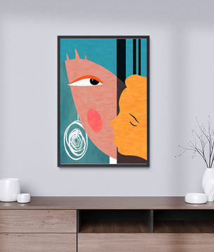 Modern Abstract Faces with Geometric Elements - Mi tienda