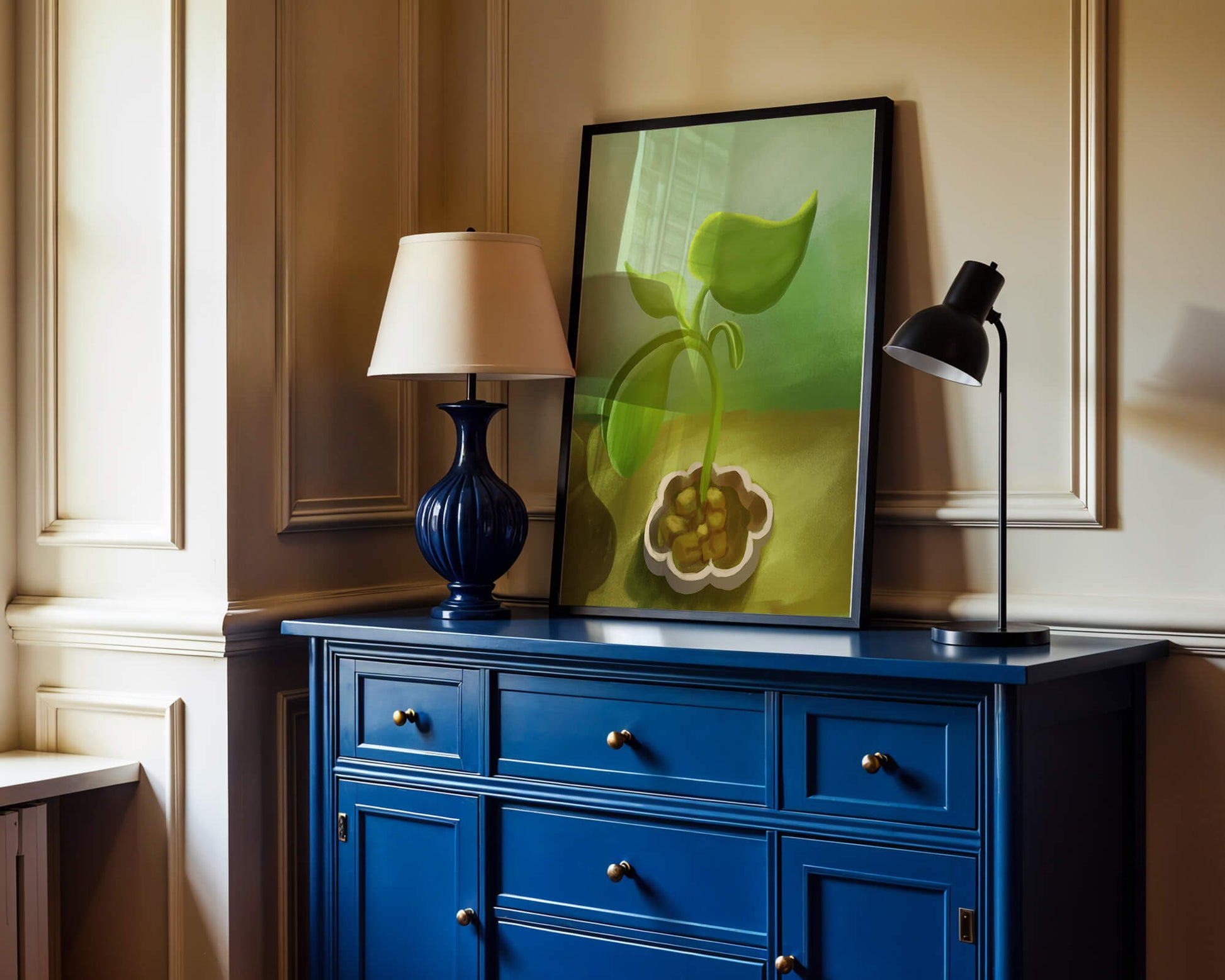 Young Green Plant Emerging from the Soil