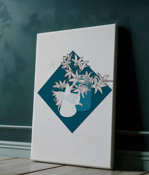 Modern Floral Design with Geometric Elements