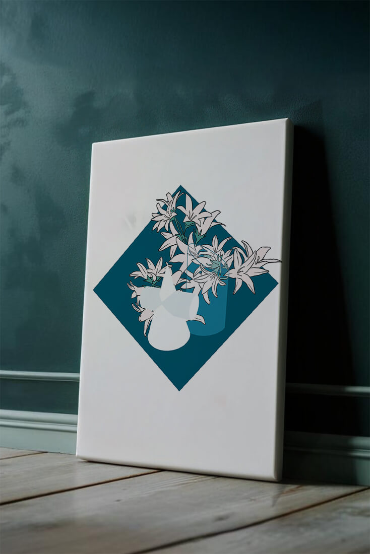 Modern Floral Design with Geometric Elements