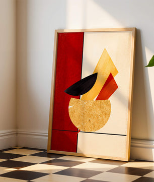 Abstract Geometric Composition with Bold Colors and Textures - Mi tienda