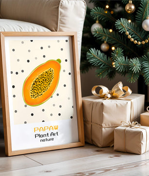 Abstract Papaya Art With Polka Dot Background - Mi tienda