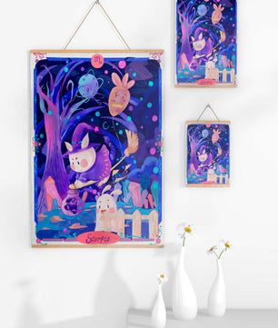 Whimsical zodiac scorpio scene with a magical theme