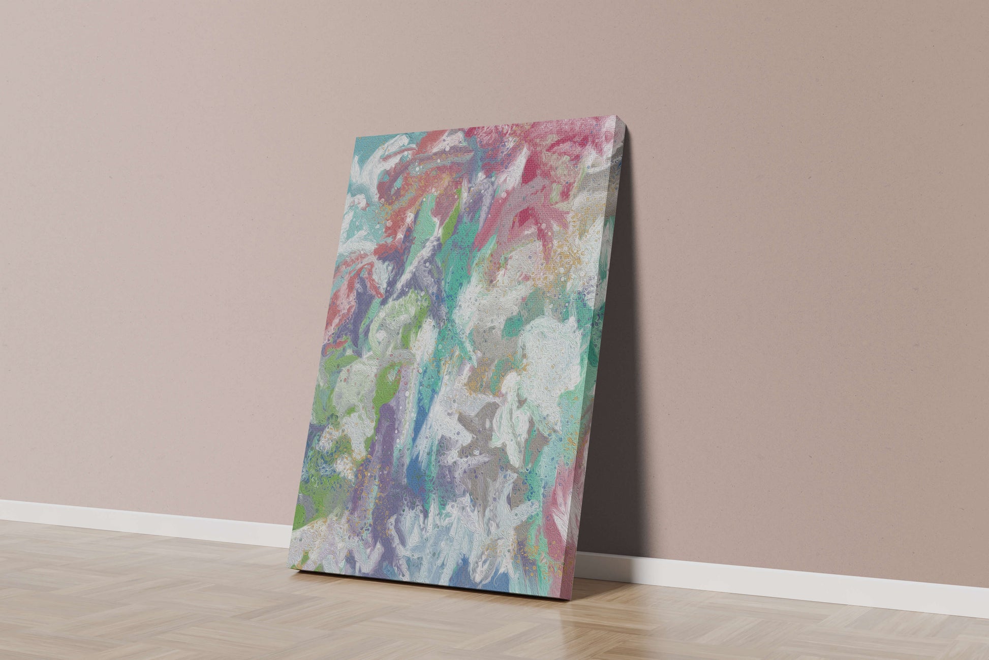 Abstract Colorful Flowing Waves with Textured Patterns