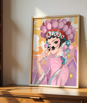 Personaje de anime elegante con atuendo tradicional y detalles dorados