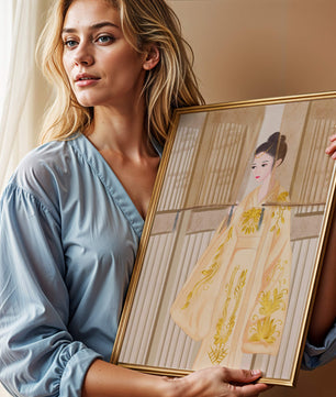 Traditional Chinese attire with gold embroidery and elegant design