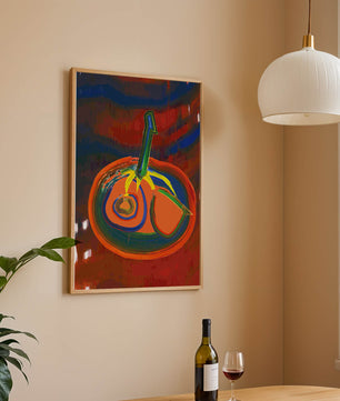 Pintura abstracta con colores vibrantes y un diseño audaz
