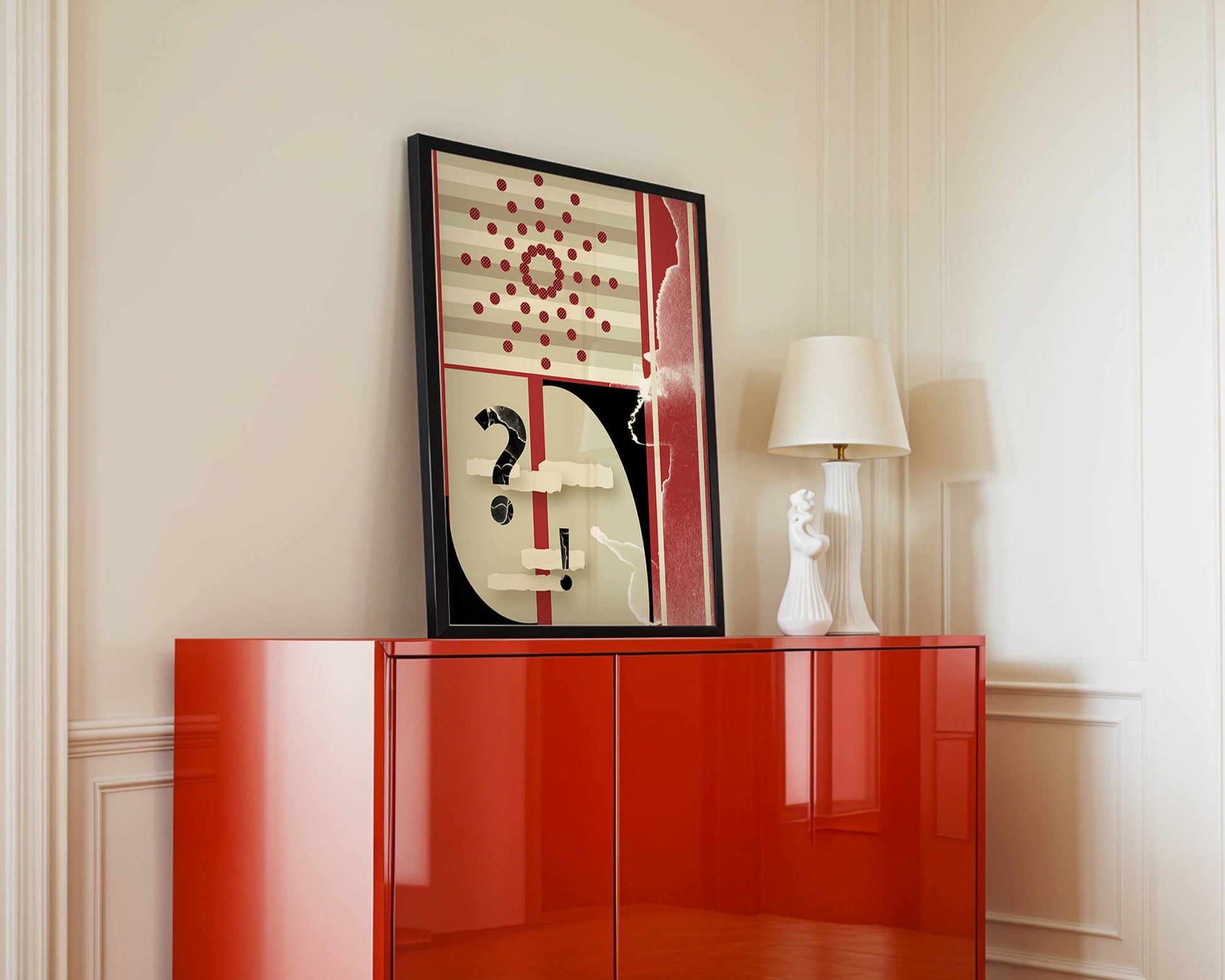 Design géométrique abstrait avec des éléments rétro et des symboles audacieux
