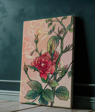 Ilustración Elegante de Rosa con Fondo Pastel Suave
