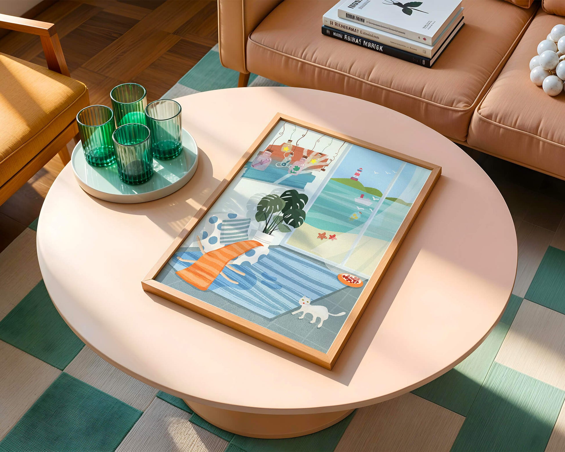 Cozy Room with Sea View and Lighthouse through the Window